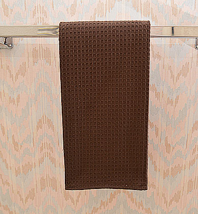 Festive colored waffle weaves kitchen towel. chocolate color